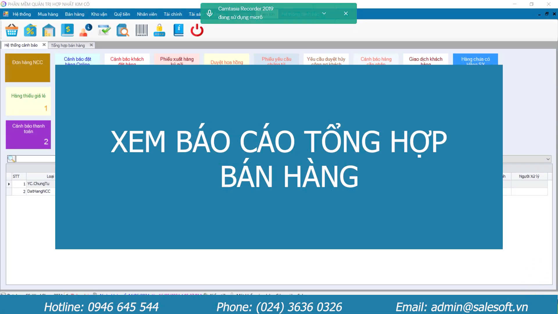 Xem báo cáo tổng hợp bán hàng