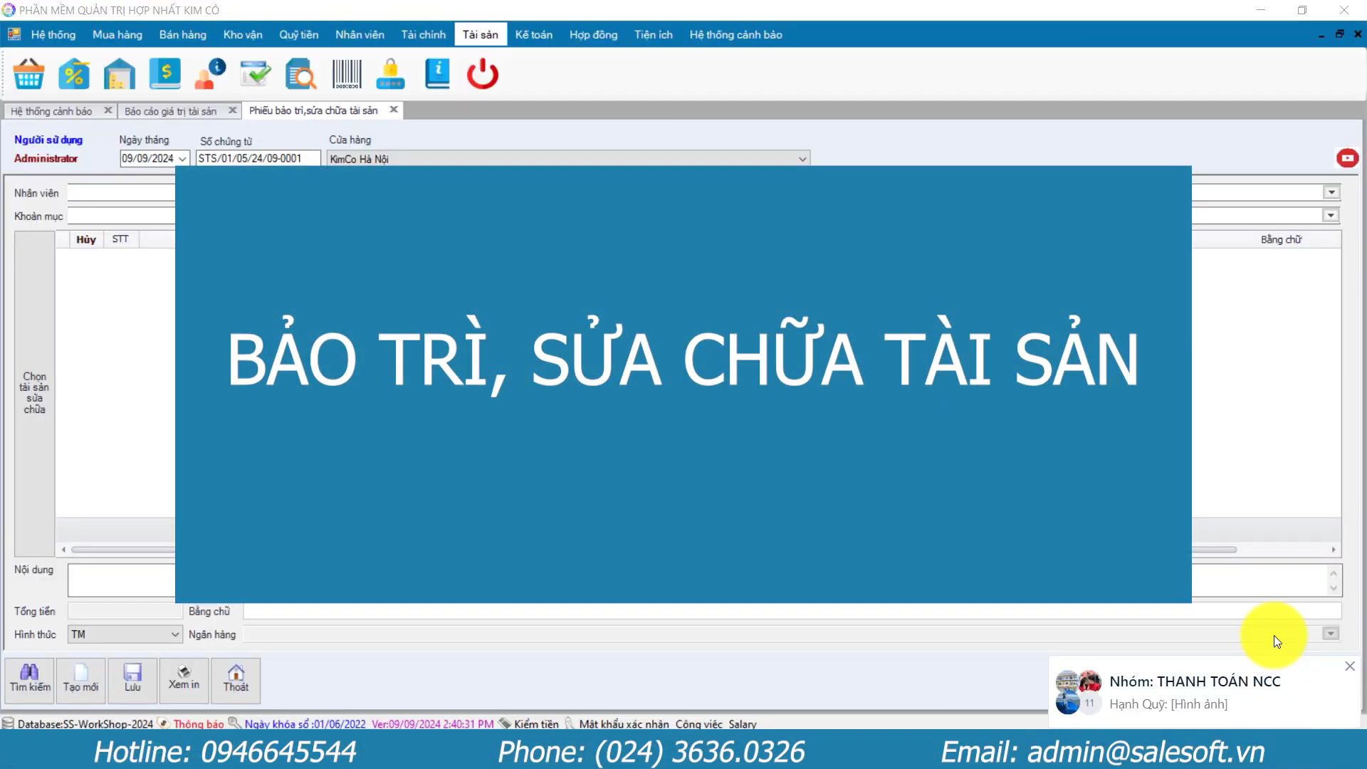 Bảo trì, sửa chữa tài sản